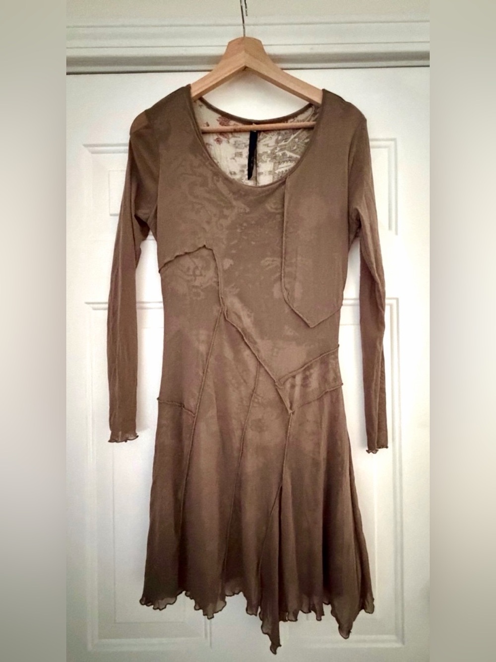 Inizio Italy brown lagenlook asymmetrical dress size L